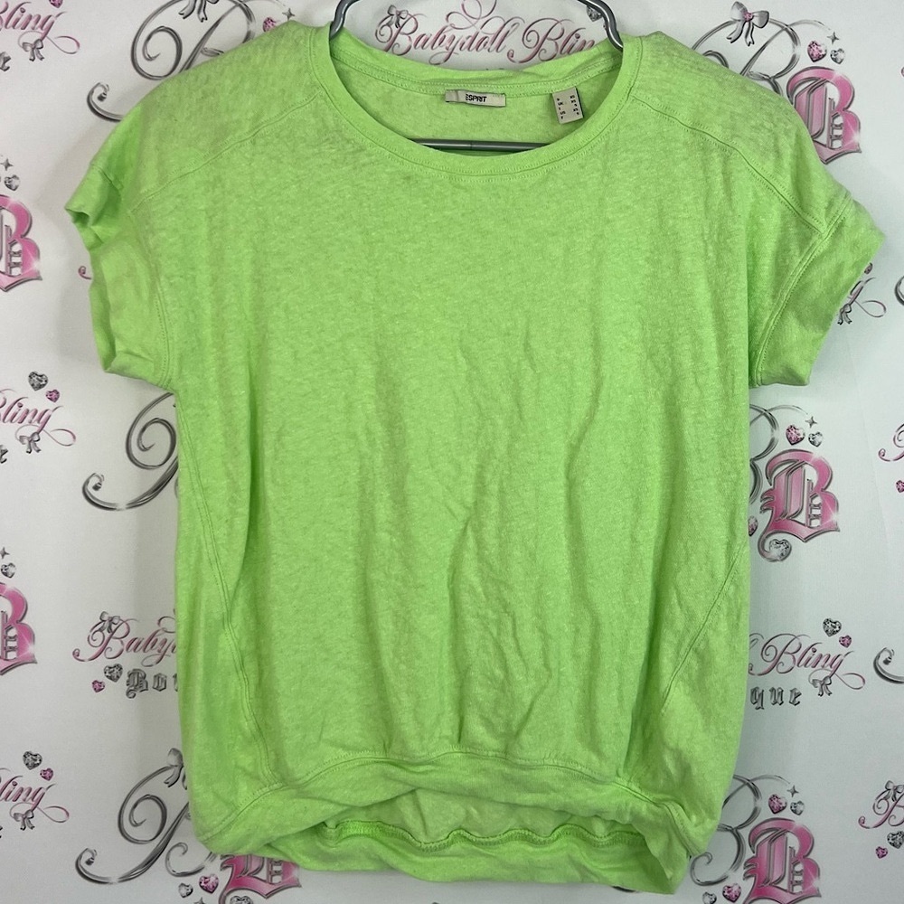 Esprit tshirt tee neon Lime Green Short Sleeve Tee comfy flowy
